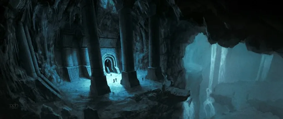 Dwarven halls carved into a cavern