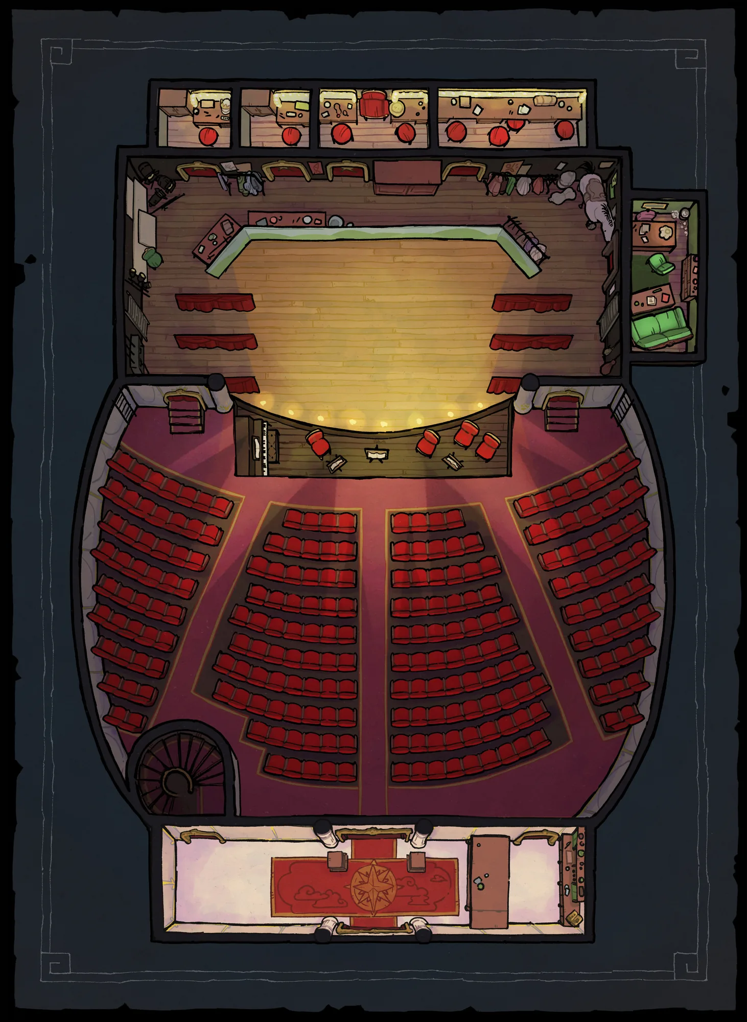 Map of the Footlight Theater’s ground floor