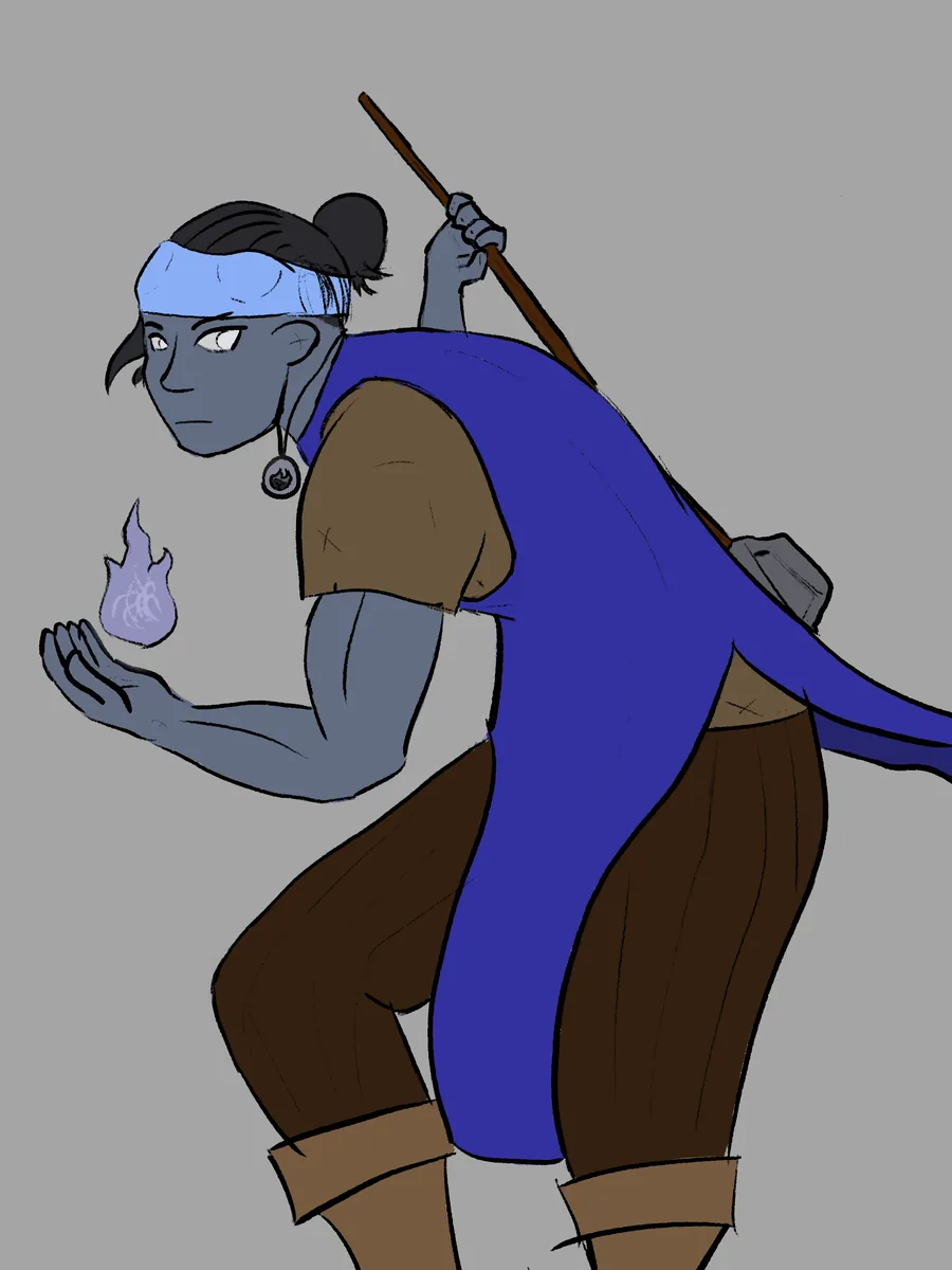 Temerity holding a flame, drawn by Mariah